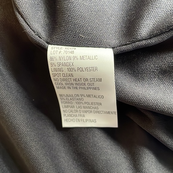 X by Xscape Women's Cowlneck Open-Back Sequined Gown Grey Size 4 - Picture 13 of 14